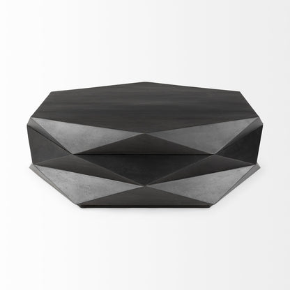 48" Black Wood Octagon Coffee Table – Modern Luxury Collection