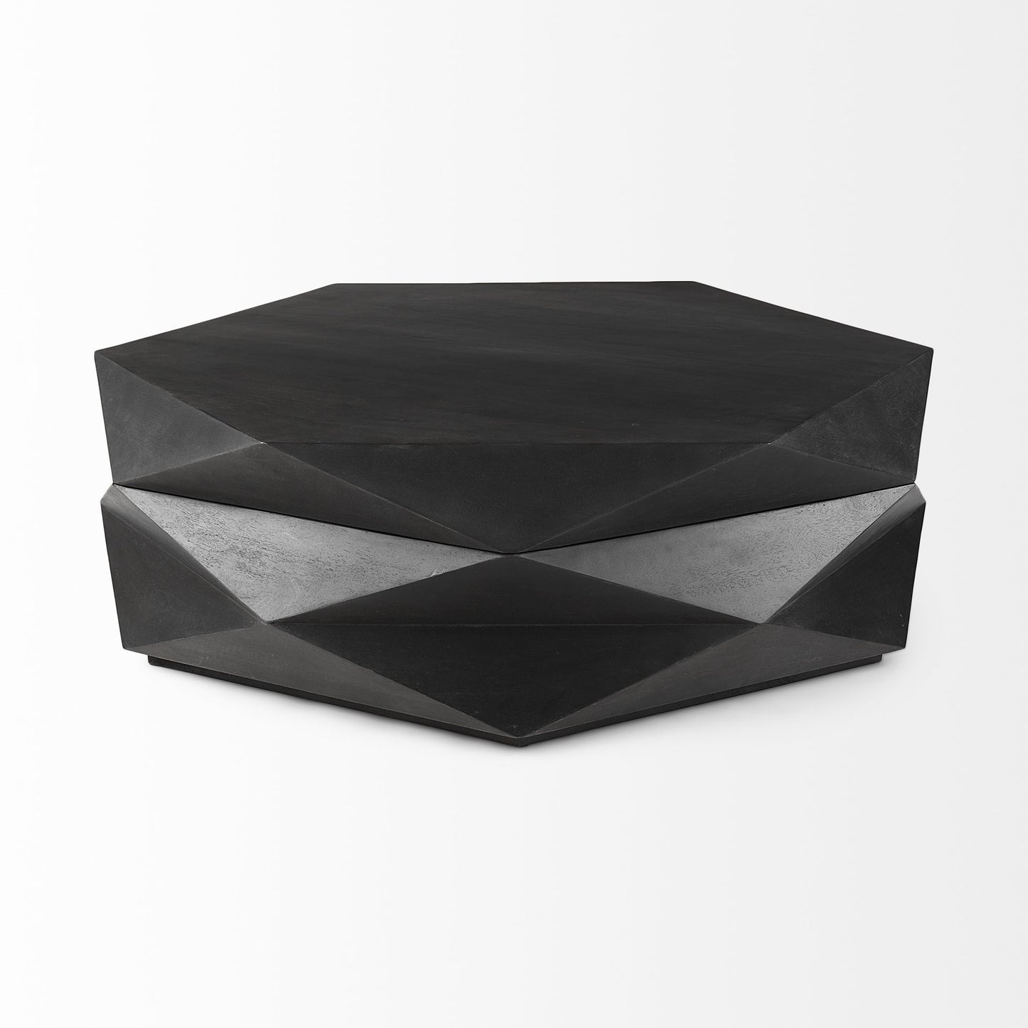 48" Black Wood Octagon Coffee Table – Modern Luxury Collection