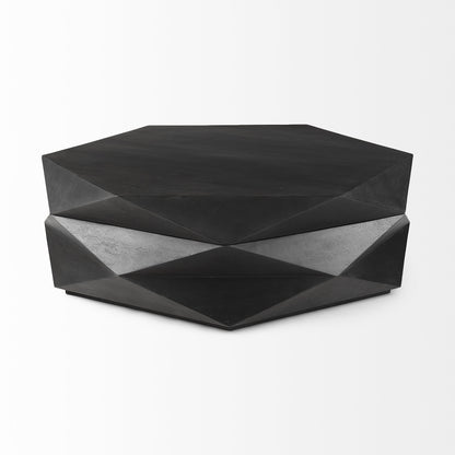48" Black Wood Octagon Coffee Table – Modern Luxury Collection