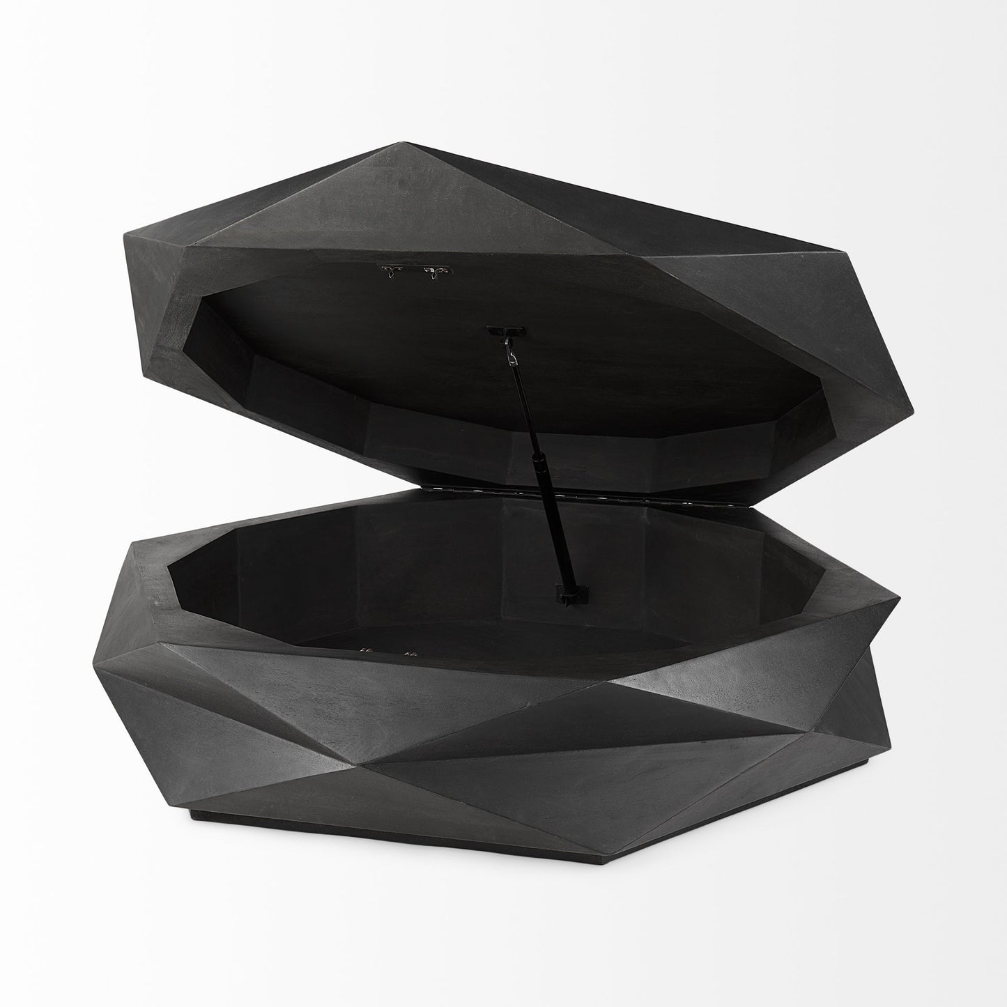 48" Black Wood Octagon Coffee Table – Modern Luxury Collection
