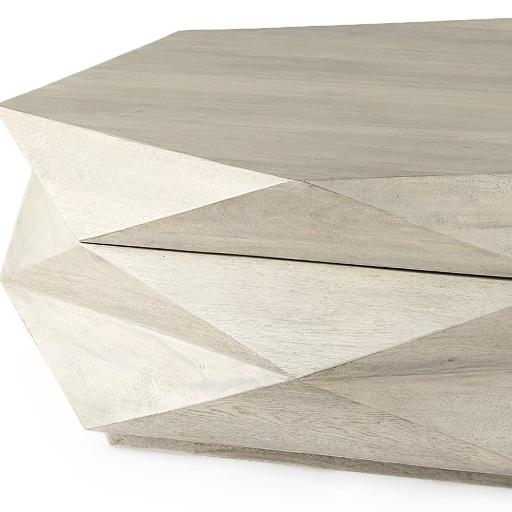 48" Natural Solid Wood Hexagon Lift-Top Coffee Table – Modern Luxury Collection
