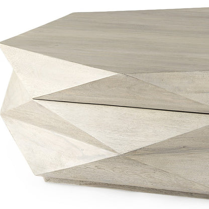 48" Natural Solid Wood Hexagon Lift-Top Coffee Table – Modern Luxury Collection
