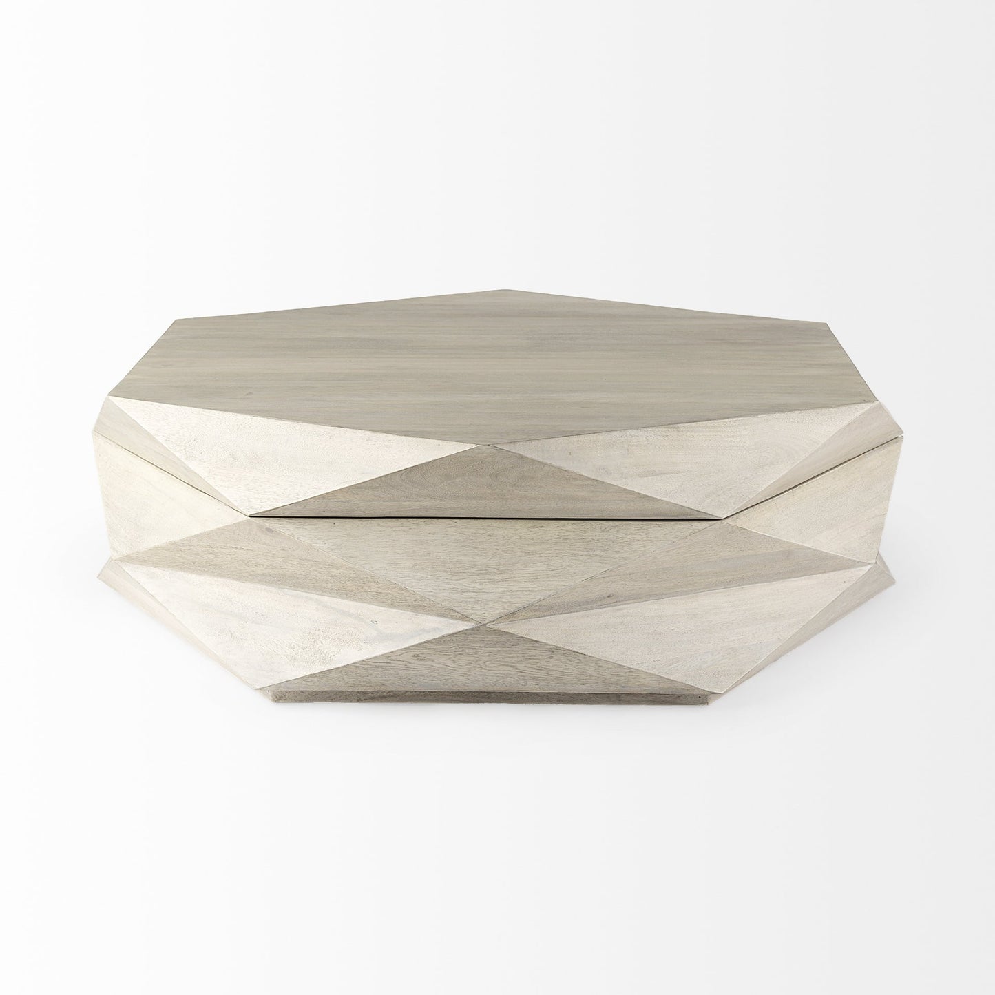 48" Natural Solid Wood Hexagon Lift-Top Coffee Table – Modern Luxury Collection
