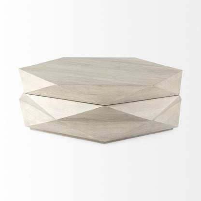 48" Natural Solid Wood Hexagon Lift-Top Coffee Table – Modern Luxury Collection