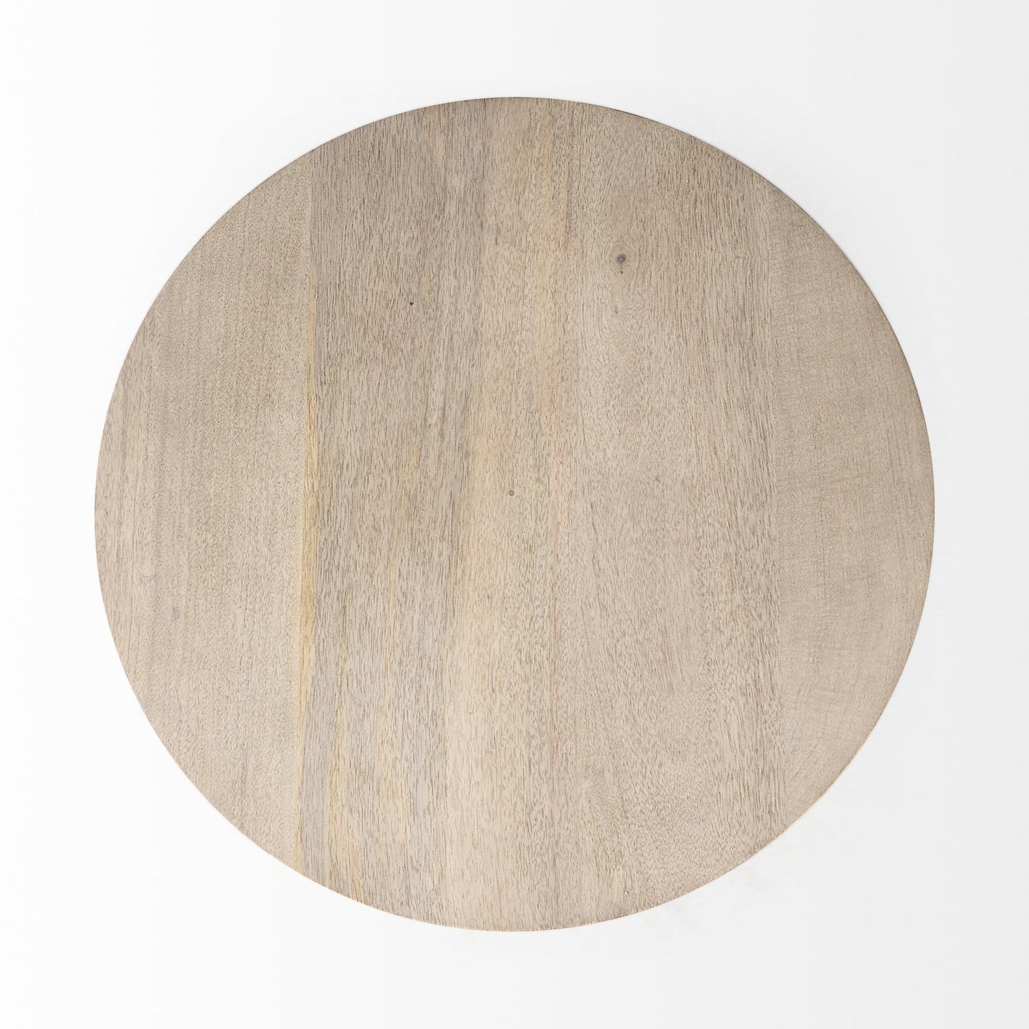 24" Beige Solid & Manufactured Wood Round End Table – Luxe Natural Collection