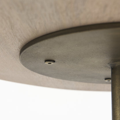 24" Beige Solid & Manufactured Wood Round End Table – Luxe Natural Collection