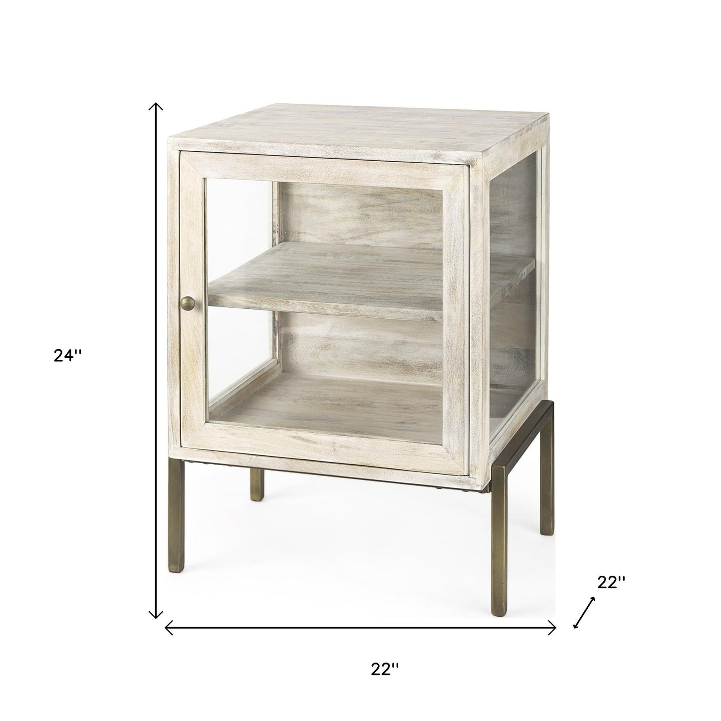 24" Beige Solid & Manufactured Wood Round End Table – Luxe Natural Collection