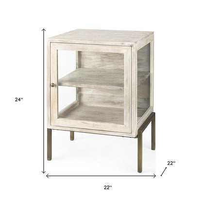 24" Beige Solid & Manufactured Wood Round End Table – Luxe Natural Collection