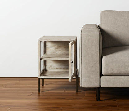 24" Beige Solid & Manufactured Wood Round End Table – Luxe Natural Collection