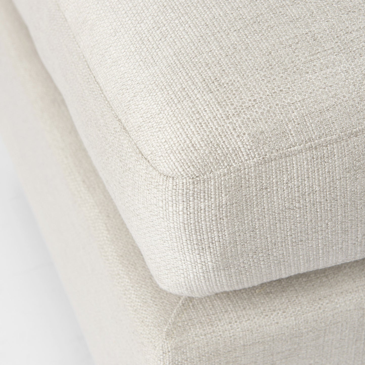 26" Beige Fabric & Brown Wood Cocktail Ottoman – Luxe Lounge Collection