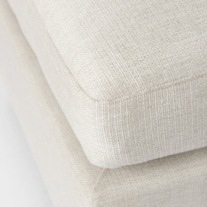 26" Beige Fabric & Brown Wood Cocktail Ottoman – Luxe Lounge Collection