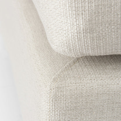 26" Beige Fabric & Brown Wood Cocktail Ottoman – Luxe Lounge Collection