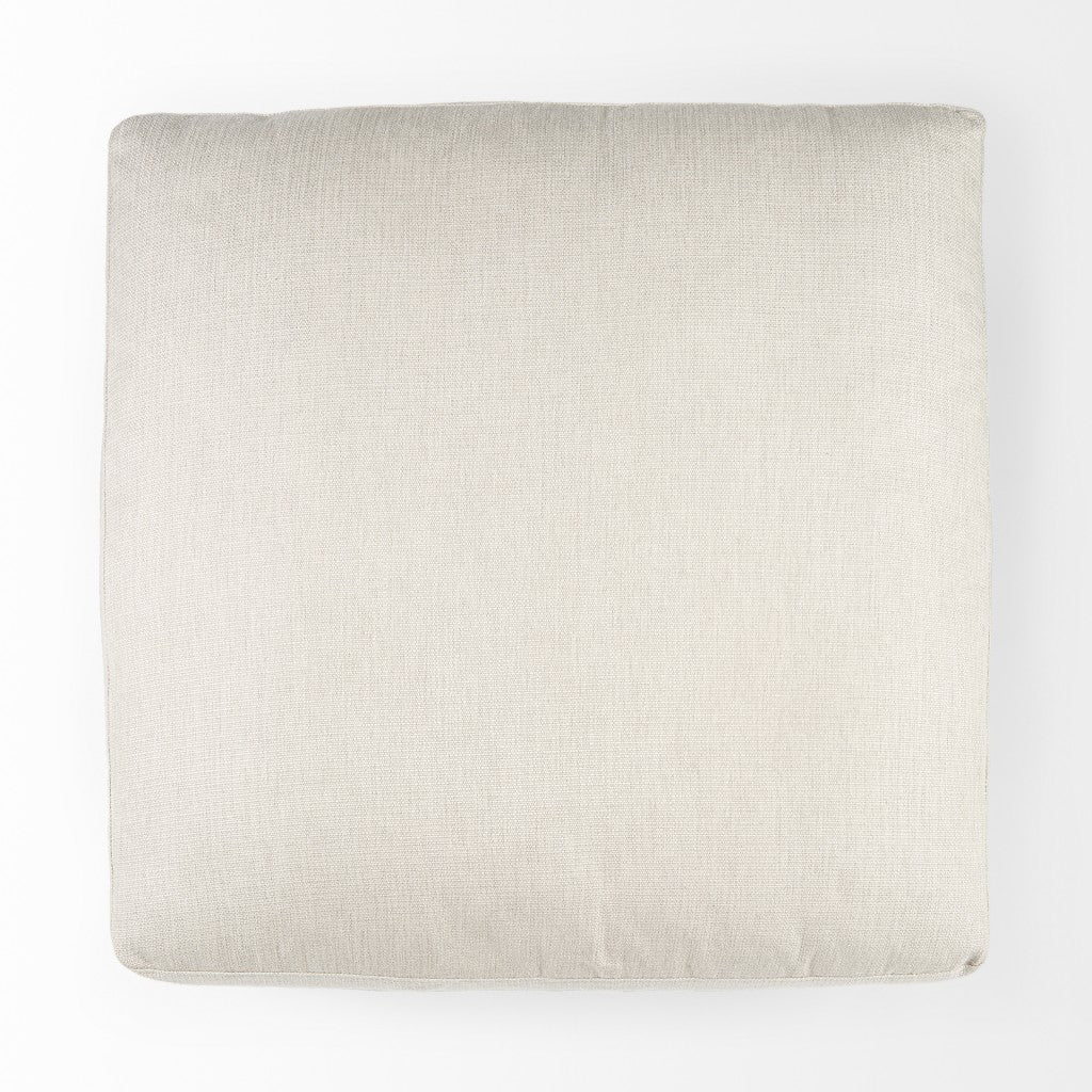 39" Beige Fabric & Brown Wood Cocktail Ottoman – Luxe Lounge Collection