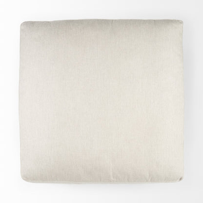 39" Beige Fabric & Brown Wood Cocktail Ottoman – Luxe Lounge Collection