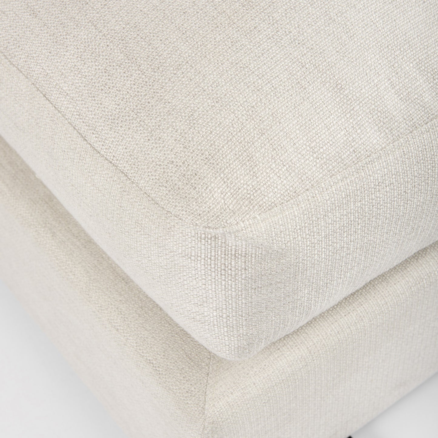 39" Beige Fabric & Brown Wood Cocktail Ottoman – Luxe Lounge Collection