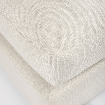 39" Beige Fabric & Brown Wood Cocktail Ottoman – Luxe Lounge Collection