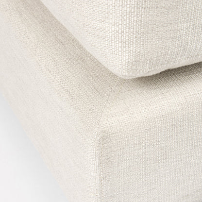 39" Beige Fabric & Brown Wood Cocktail Ottoman – Luxe Lounge Collection