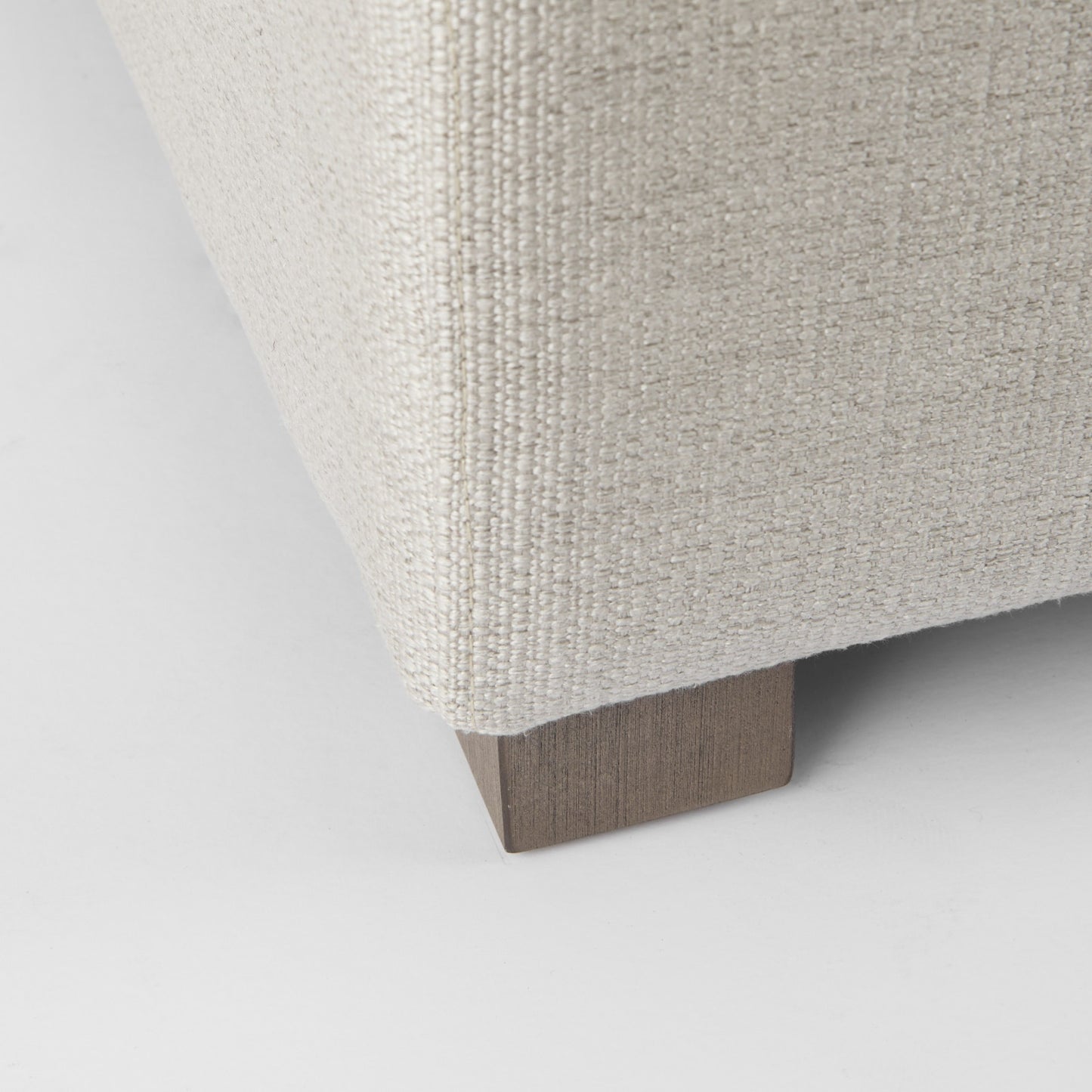 39" Beige Fabric & Brown Wood Cocktail Ottoman – Luxe Lounge Collection