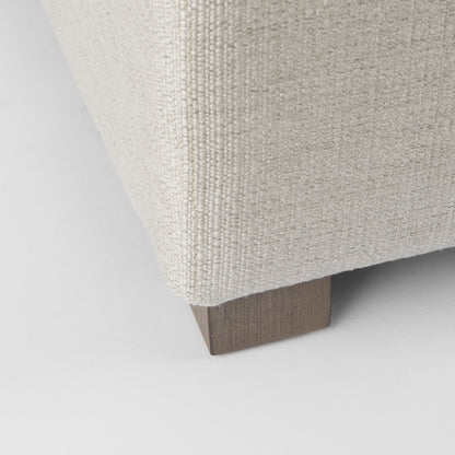 39" Beige Fabric & Brown Wood Cocktail Ottoman – Luxe Lounge Collection