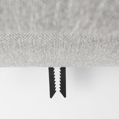 26" Light Gray Fabric and Brown Cocktail Ottoman