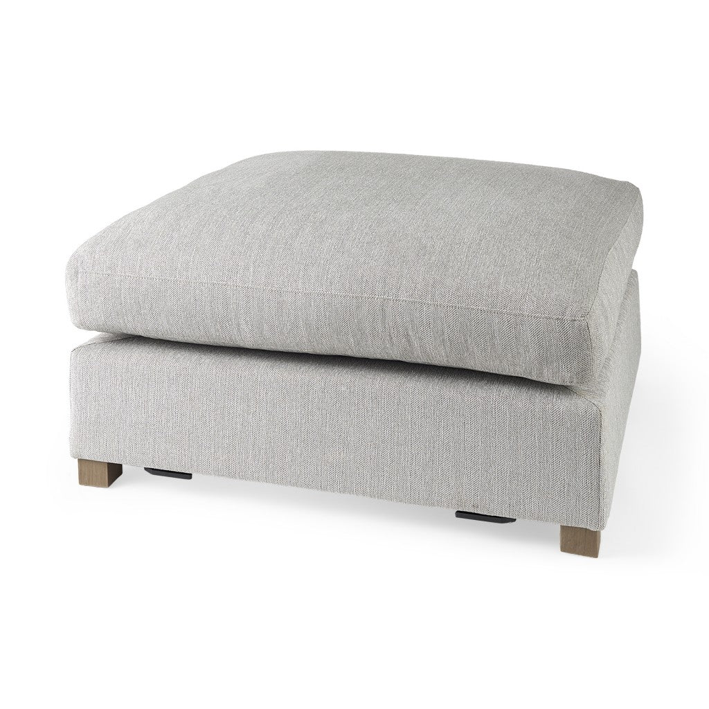 39" Light Gray Fabric & Brown Wood Cocktail Ottoman – Luxe Lounge Collection