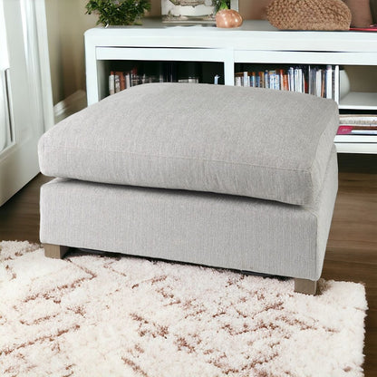 39" Light Gray Fabric & Brown Wood Cocktail Ottoman – Luxe Lounge Collection