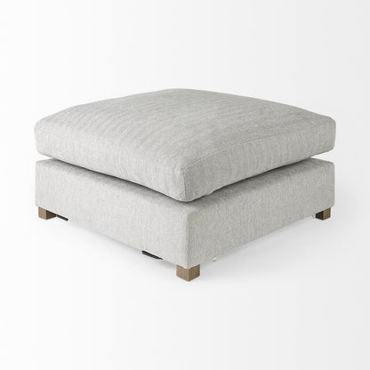 39" Light Gray Fabric & Brown Wood Cocktail Ottoman – Luxe Lounge Collection