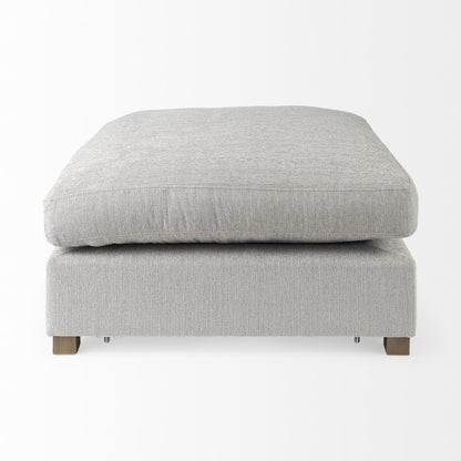 39" Light Gray Fabric & Brown Wood Cocktail Ottoman – Luxe Lounge Collection