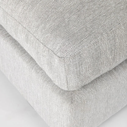 39" Light Gray Fabric & Brown Wood Cocktail Ottoman – Luxe Lounge Collection