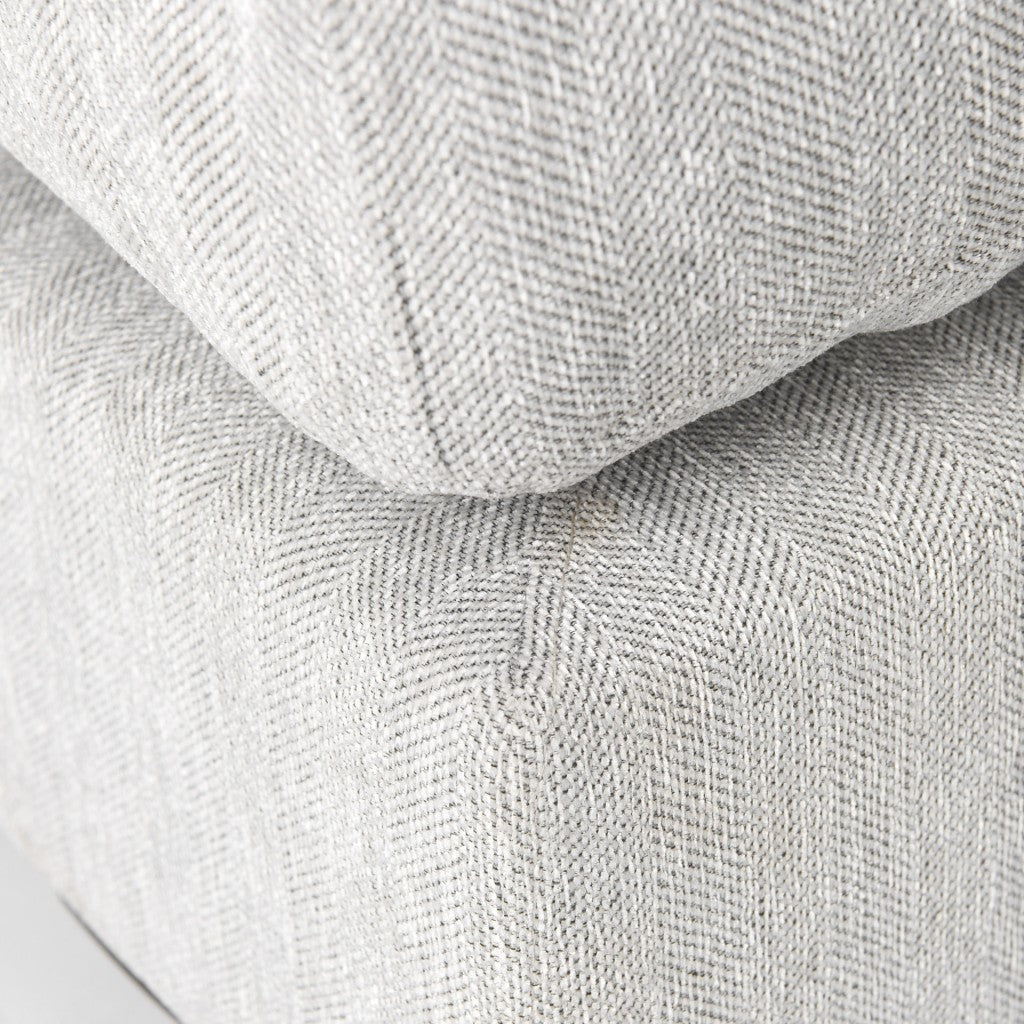 39" Light Gray Fabric & Brown Wood Cocktail Ottoman – Luxe Lounge Collection