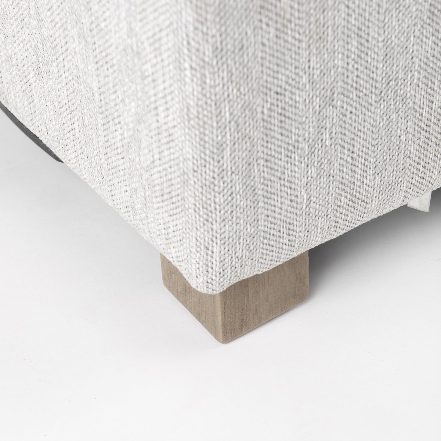 39" Light Gray Fabric & Brown Wood Cocktail Ottoman – Luxe Lounge Collection