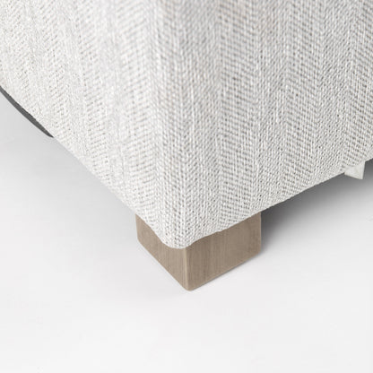 39" Light Gray Fabric & Brown Wood Cocktail Ottoman – Luxe Lounge Collection
