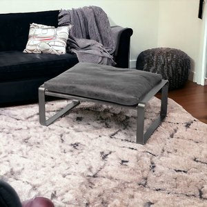 27" Black Genuine Leather Ottoman – Luxe Leather Collection