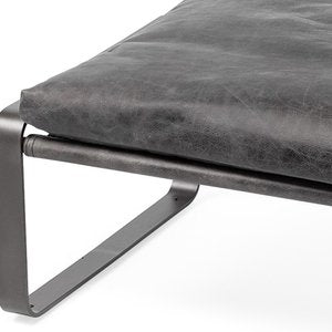 27" Black Genuine Leather Ottoman – Luxe Leather Collection