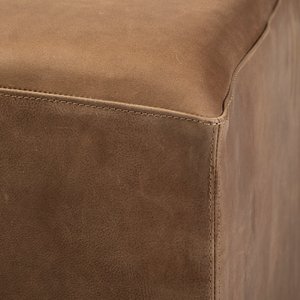 36" Brown Faux-Leather Cube Ottoman – Luxe Lounge Collection