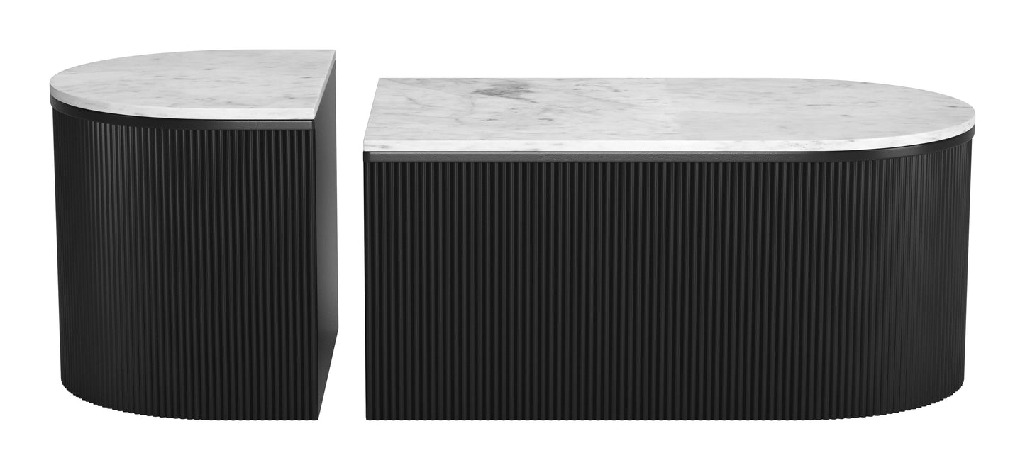Ormara Coffee Table Set – White & Black