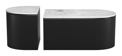 Ormara Coffee Table Set – White & Black