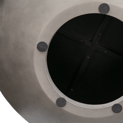 48" Black & Gray Solid Wood & Concrete Round Coffee Table – Industrial Luxury Collection