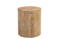 18" Natural Solid Wood Round End Table – Boho Luxe Collection