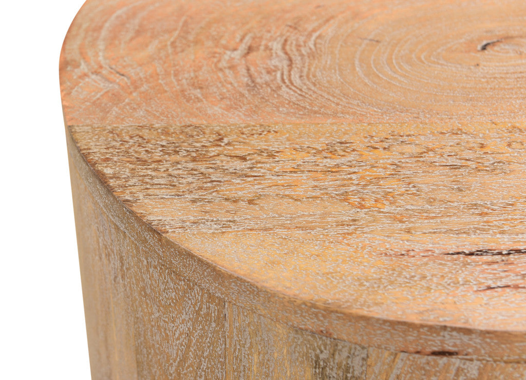 18" Natural Solid Wood Round End Table – Boho Luxe Collection