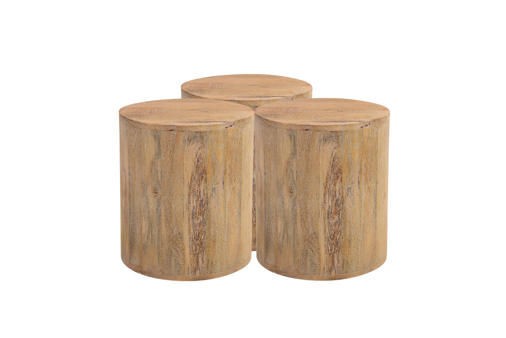 18" Natural Solid Wood Round End Table – Boho Luxe Collection