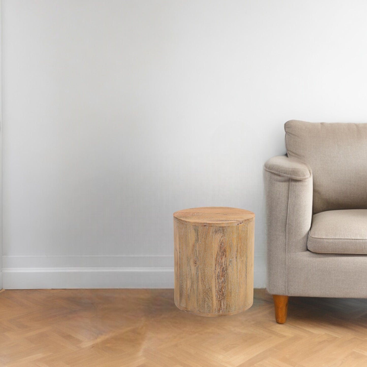 18" Natural Solid Wood Round End Table – Boho Luxe Collection