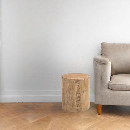 18" Natural Solid Wood Round End Table – Boho Luxe Collection