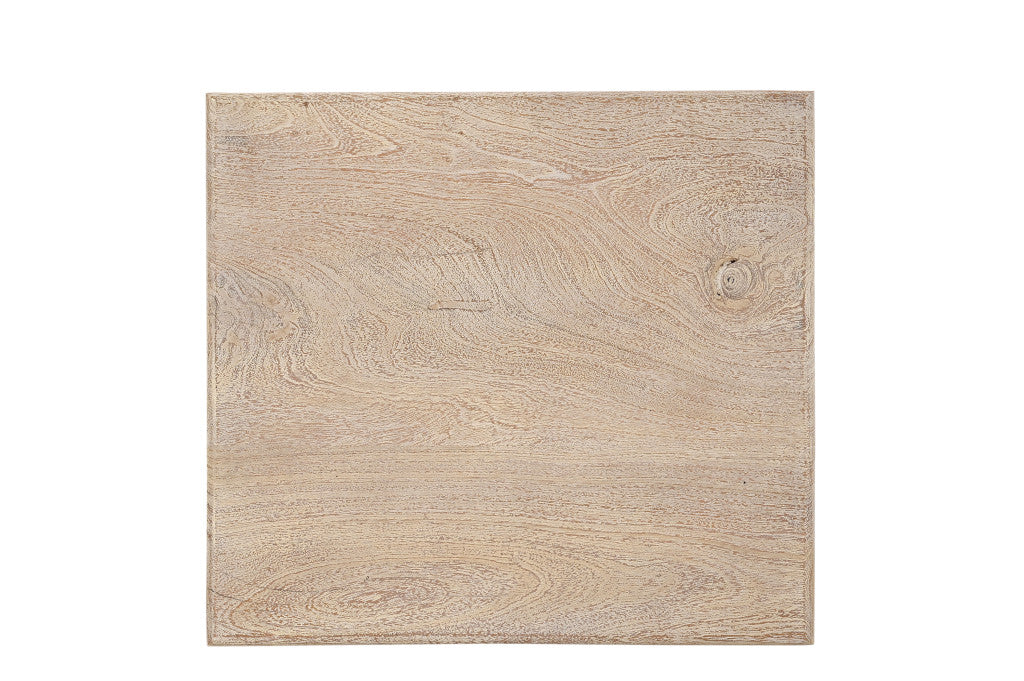 24" Natural Distressed Solid Wood Square End Table – Luxe Wood Collection