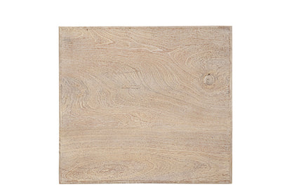 24" Natural Distressed Solid Wood Square End Table – Luxe Wood Collection