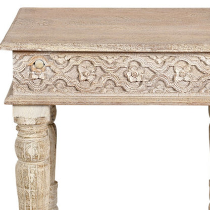 24" Natural Distressed Solid Wood Square End Table – Luxe Wood Collection