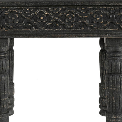 24" Black Distressed Solid Wood End Table – Modern Luxury Collection