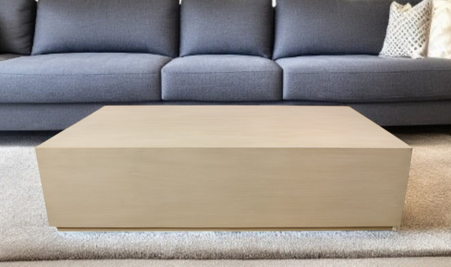 66" Natural Solid Wood Distressed Coffee Table – Luxury Wood Collection