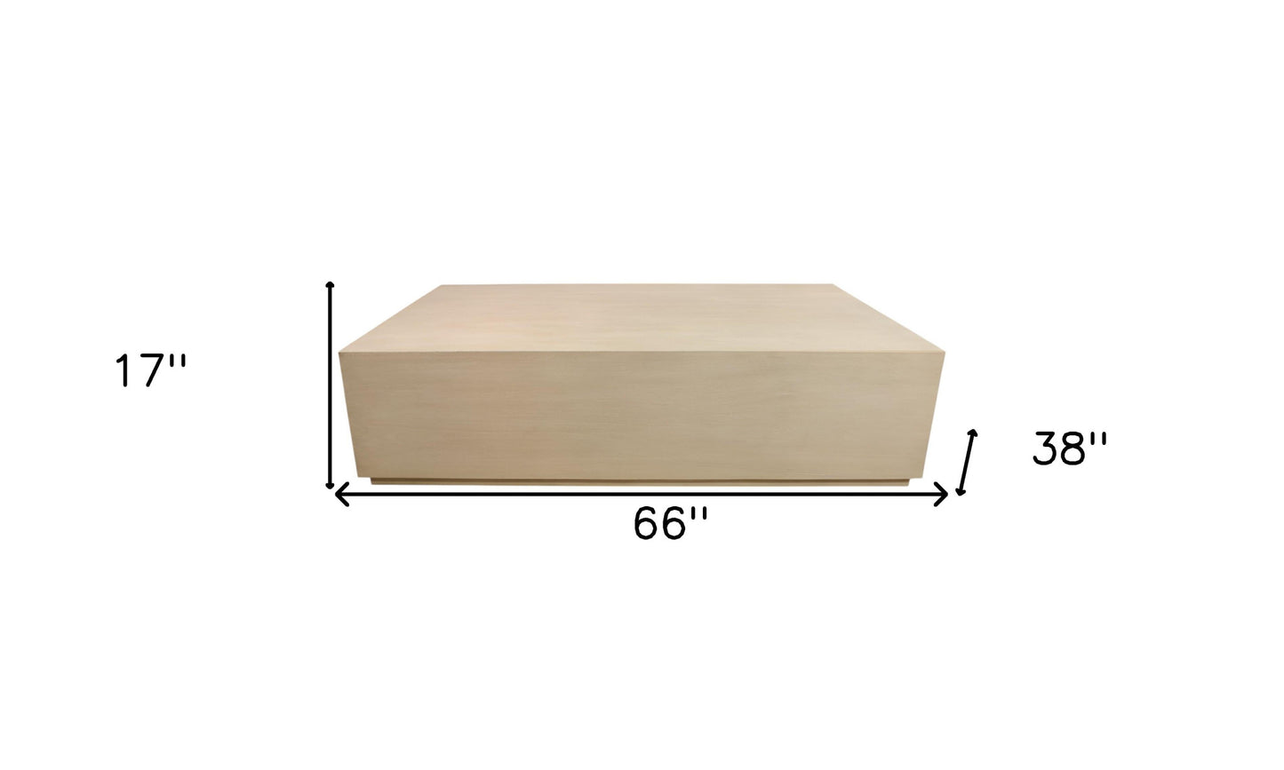 66" Natural Solid Wood Distressed Coffee Table – Luxury Wood Collection