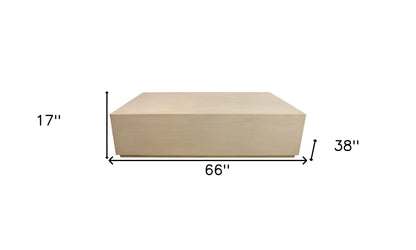 66" Natural Solid Wood Distressed Coffee Table – Luxury Wood Collection